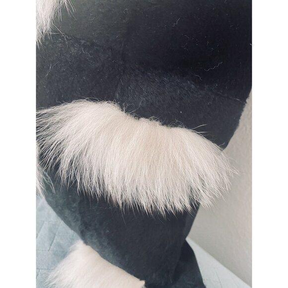 Real Rabbit Fur Fox Pillow Case Cushion Cover Eyebrows Square 14x14 pom-poms US - Picture 3 of 5